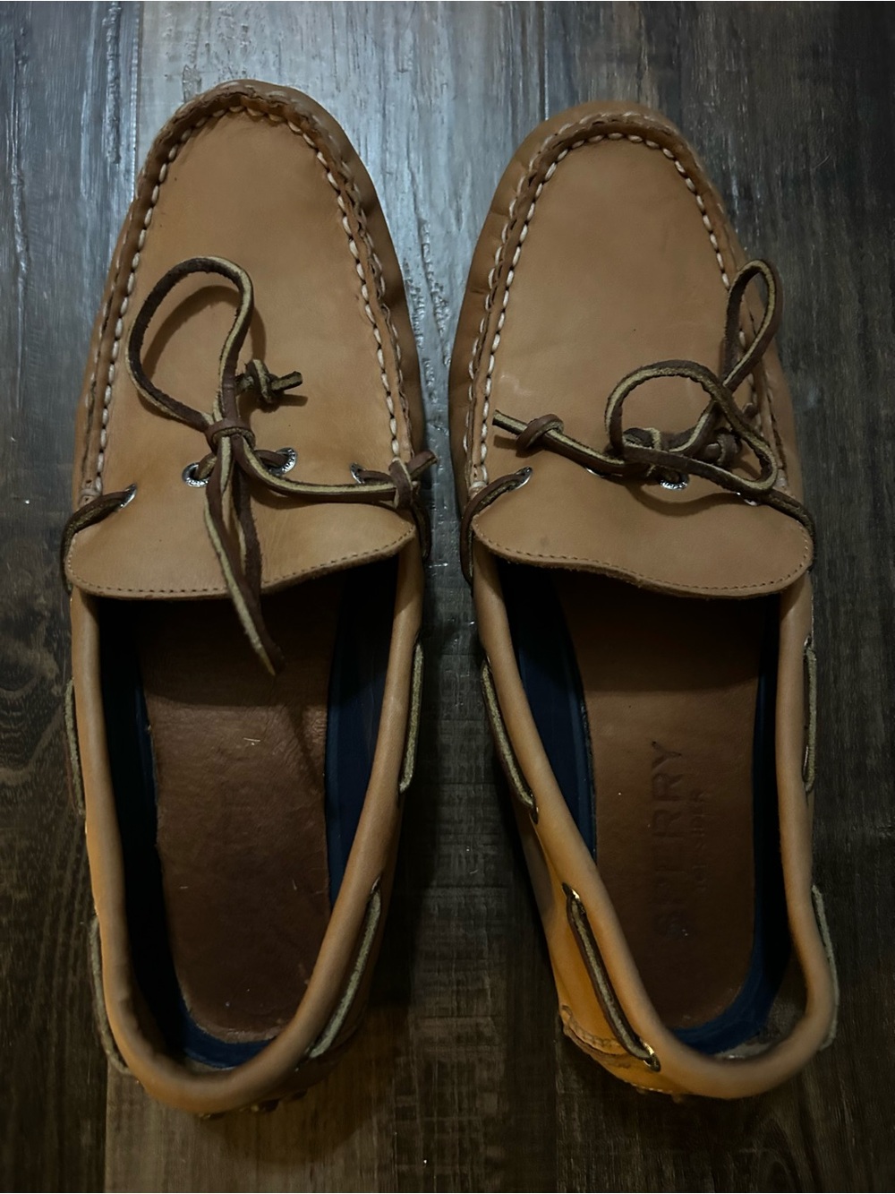 Sperry Top-Sider Driver Boat light Tan Leather Mocs Slip-Ons Loafers Mens Sz 11 - Picture 5 of 7